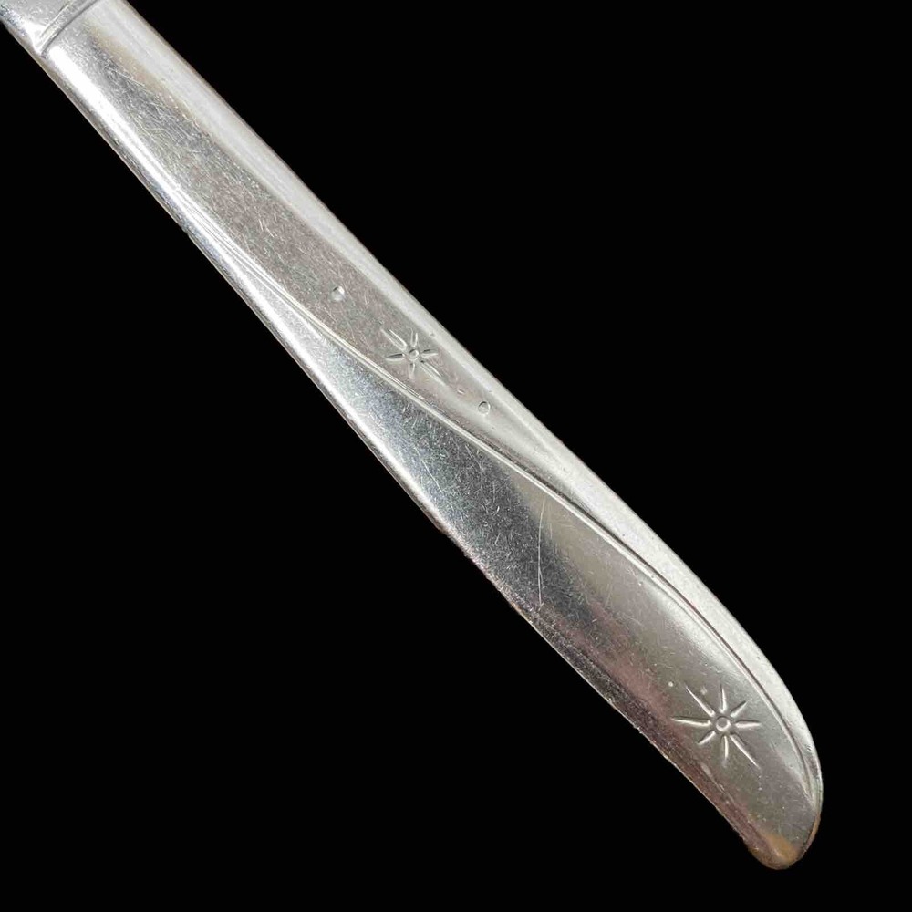 6 Oneida Stainless TWIN STAR SOLID HANDLE Dinner Knives Flatware MCM